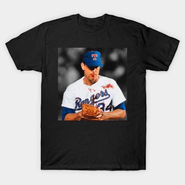 Nolan Ryan Bloody Lip T-Shirt by DCremoneDesigns